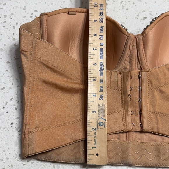 Windsor Sparkle and Shine Rose Gold  rhinestone Bustier Top strapless SZ M bling - Picture 8 of 8